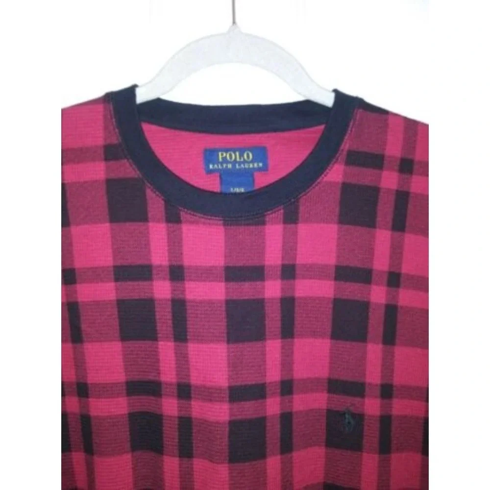 Men's Ralph Lauren Polo RED‎ Plaid Longsleeve Thermal Shirt Sz. L